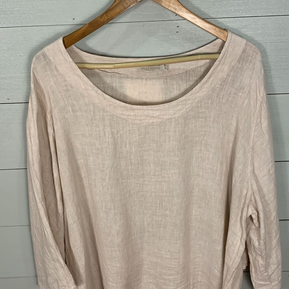 Stella Martini made in Italy 100% linen 1X feminine pink lace size 1X - Picture 2 of 7